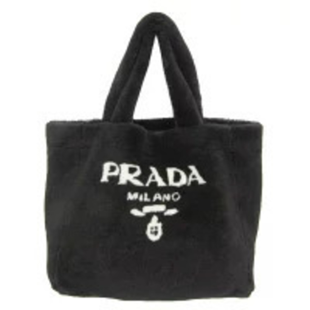 Prada Montone Fur Tote Bag Black